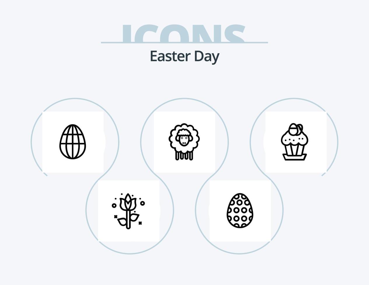 Pasqua linea icona imballare 5 icona design. Pasqua. celebrazione. Pasqua. Pasqua. regalo vettore