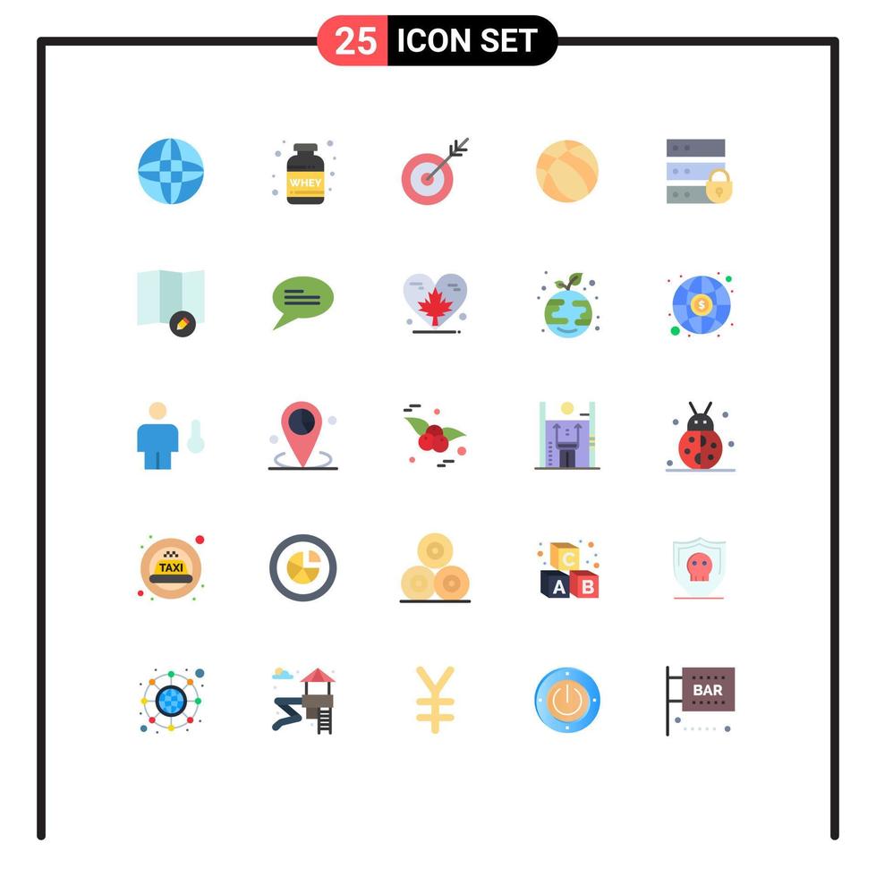 25 creativo icone moderno segni e simboli di Internet sicurezza dispositivo dardo sport pallacanestro modificabile vettore design elementi