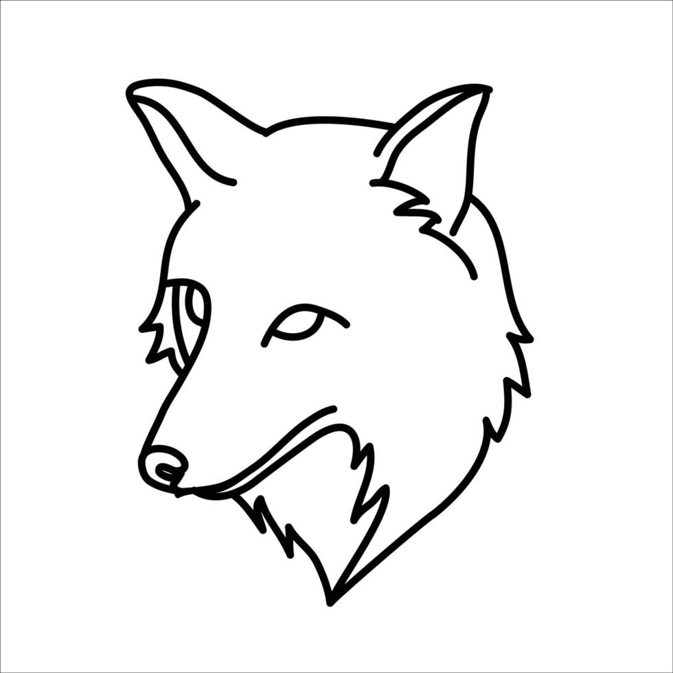 disegno dell'icona di volpe animale. vettore, clip art, illustrazione, stile di design icona linea. vettore