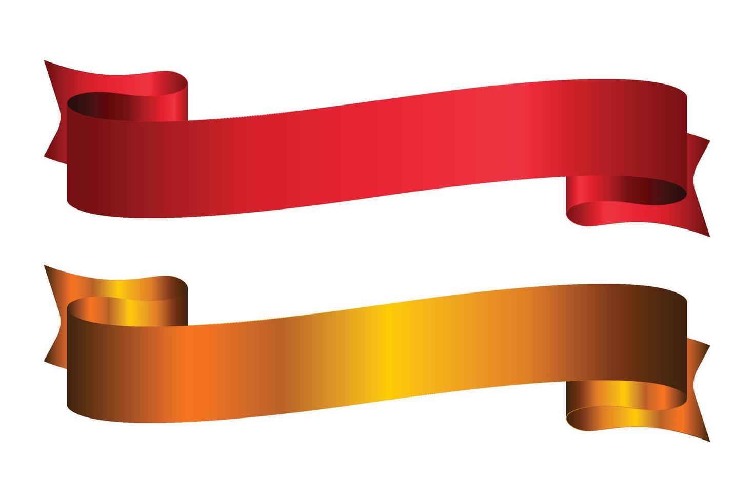 eleganza rosso e d'oro nastro bandiera vettore illustrazione.