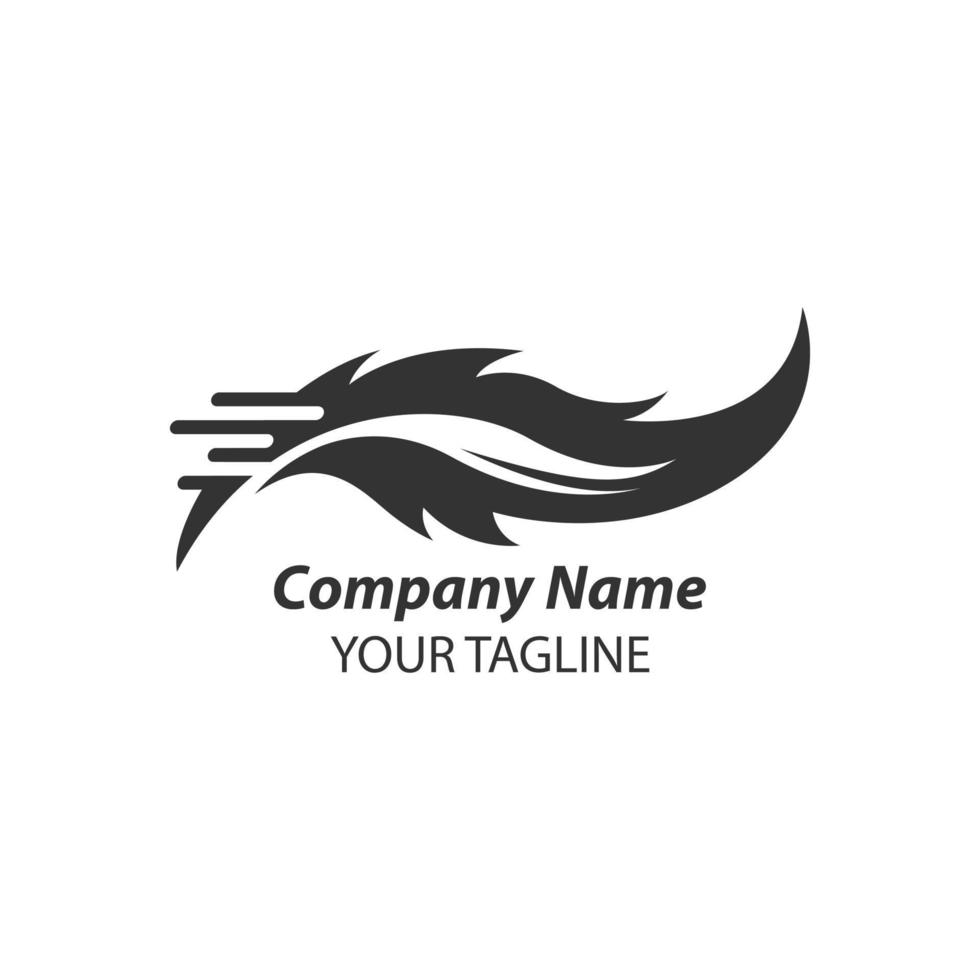 illustrazione di grafico creativo veloce piuma logo moderno attività commerciale azienda. vettore