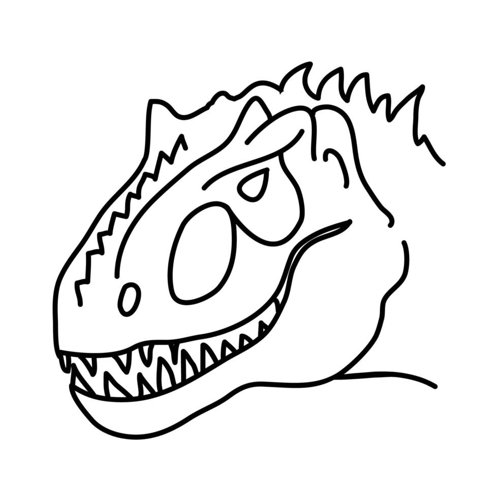 icona del drago tirannico. doodle disegnato a mano o contorno nero icona stile vettore