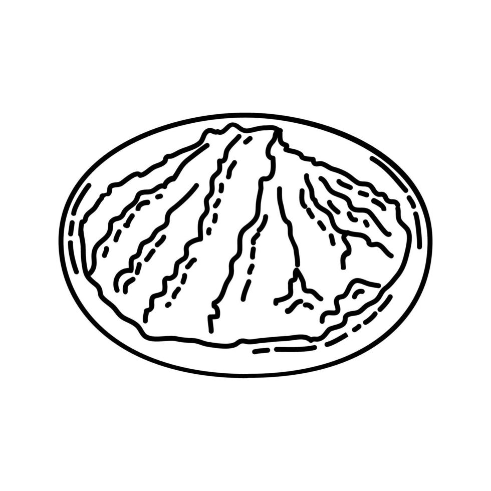 icona di miso. Doodle disegnato a mano o icona stile contorno vettore