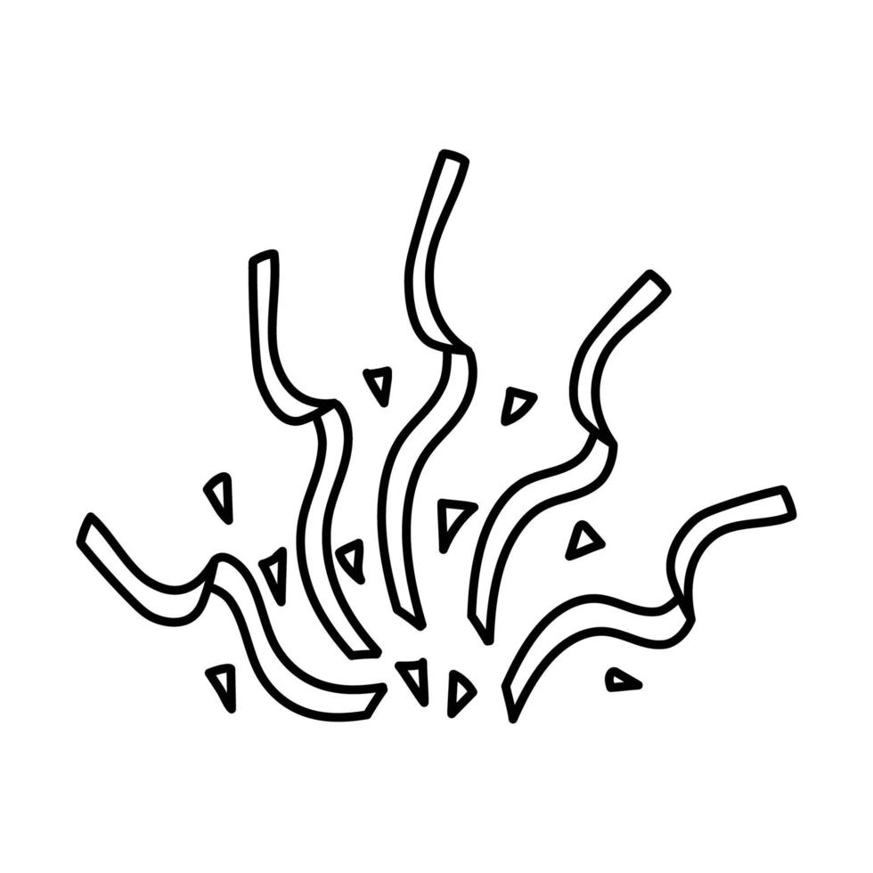 icona di coriandoli. Doodle disegnato a mano o icona stile contorno vettore