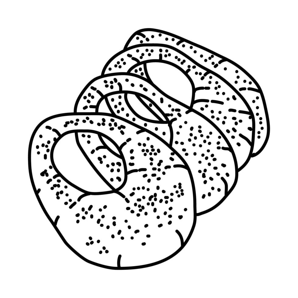 icona ka'ak. Doodle disegnato a mano o icona stile contorno vettore