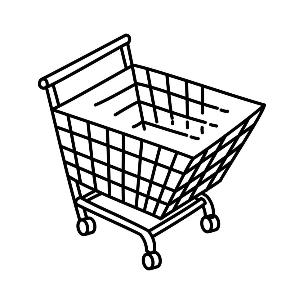 icona del grafico dello shopping. Doodle disegnato a mano o icona stile contorno vettore