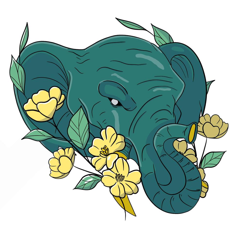 il verde elefante vettore