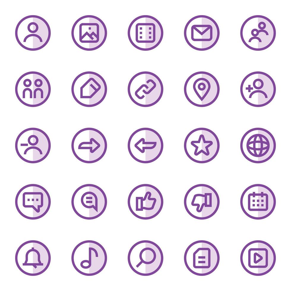 viola colore schema icone per sociale reti. vettore