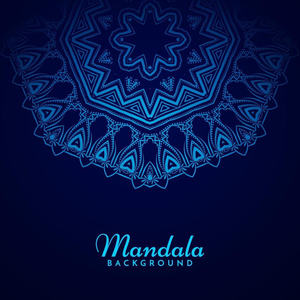 fondo decorativo di progettazione della mandala di colore blu etnico vettore