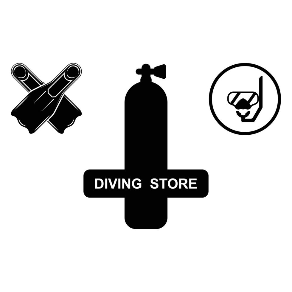 autorespiratore immersione sport logo, sotto acqua, vettore illustratore, silhouette, logo design.