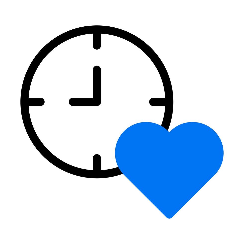 orologio icona duotone blu stile San Valentino illustrazione vettore elemento e simbolo Perfetto.