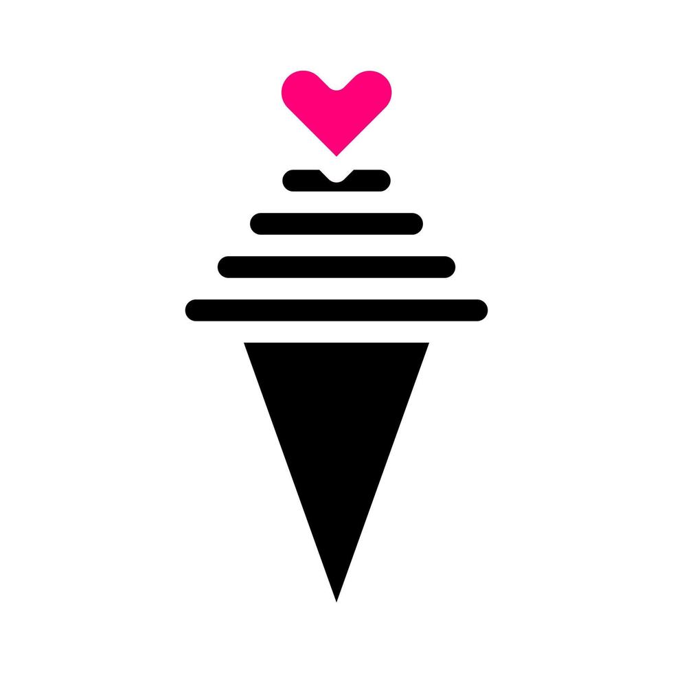 ghiaccio crema icona solido nero rosa stile San Valentino illustrazione vettore elemento e simbolo Perfetto.