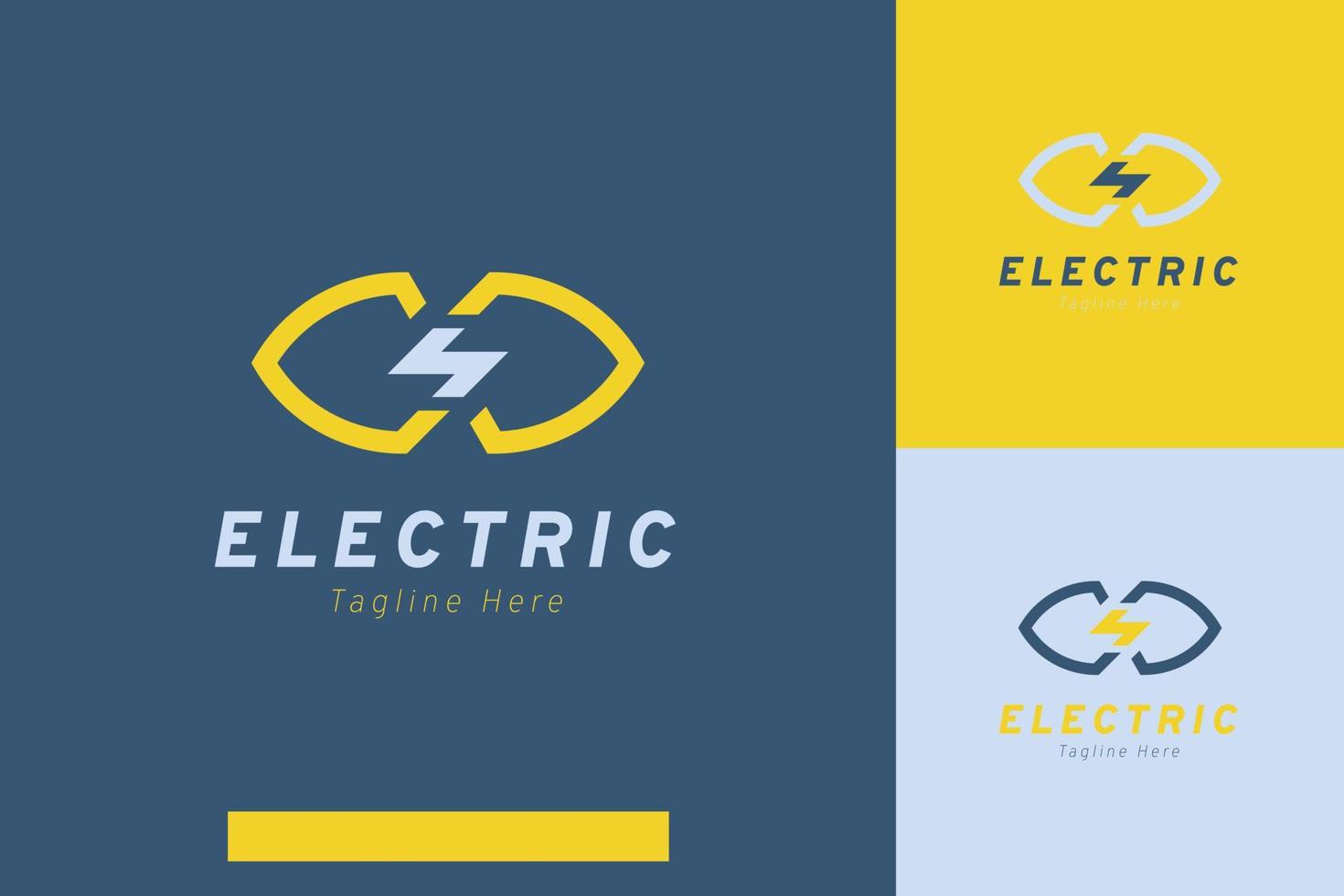 impostato di fulmine tuono elettrico energia logo vettore design modelli con diverso colore stili