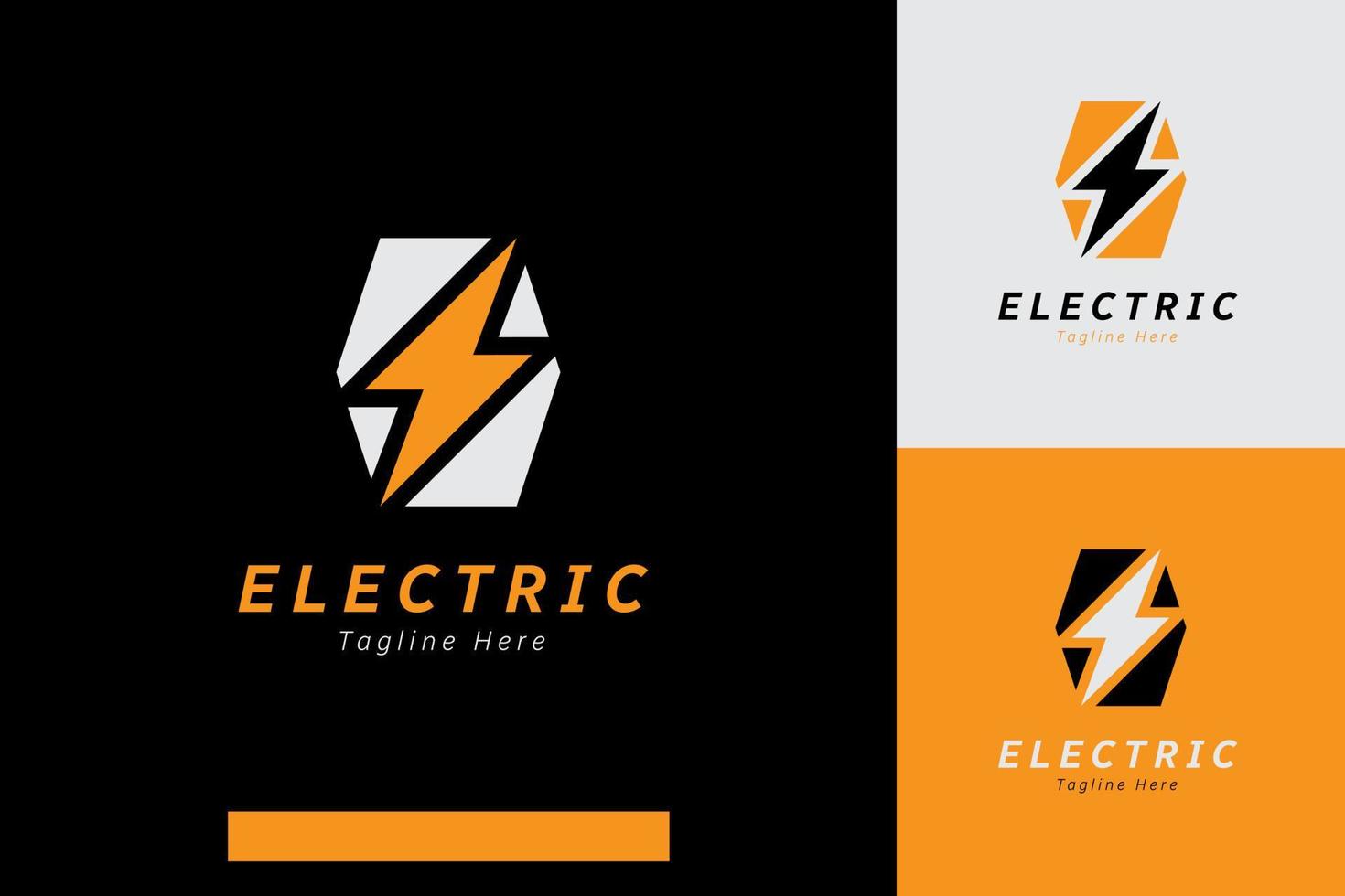 impostato di fulmine tuono elettrico energia logo vettore design modelli con diverso colore stili