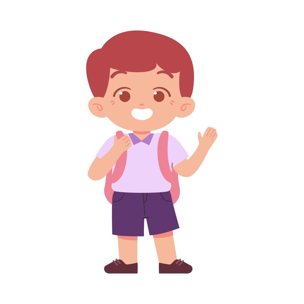 poco ragazzo carattere. elementare scuola bambini indossare uniforme illustrazione vettore