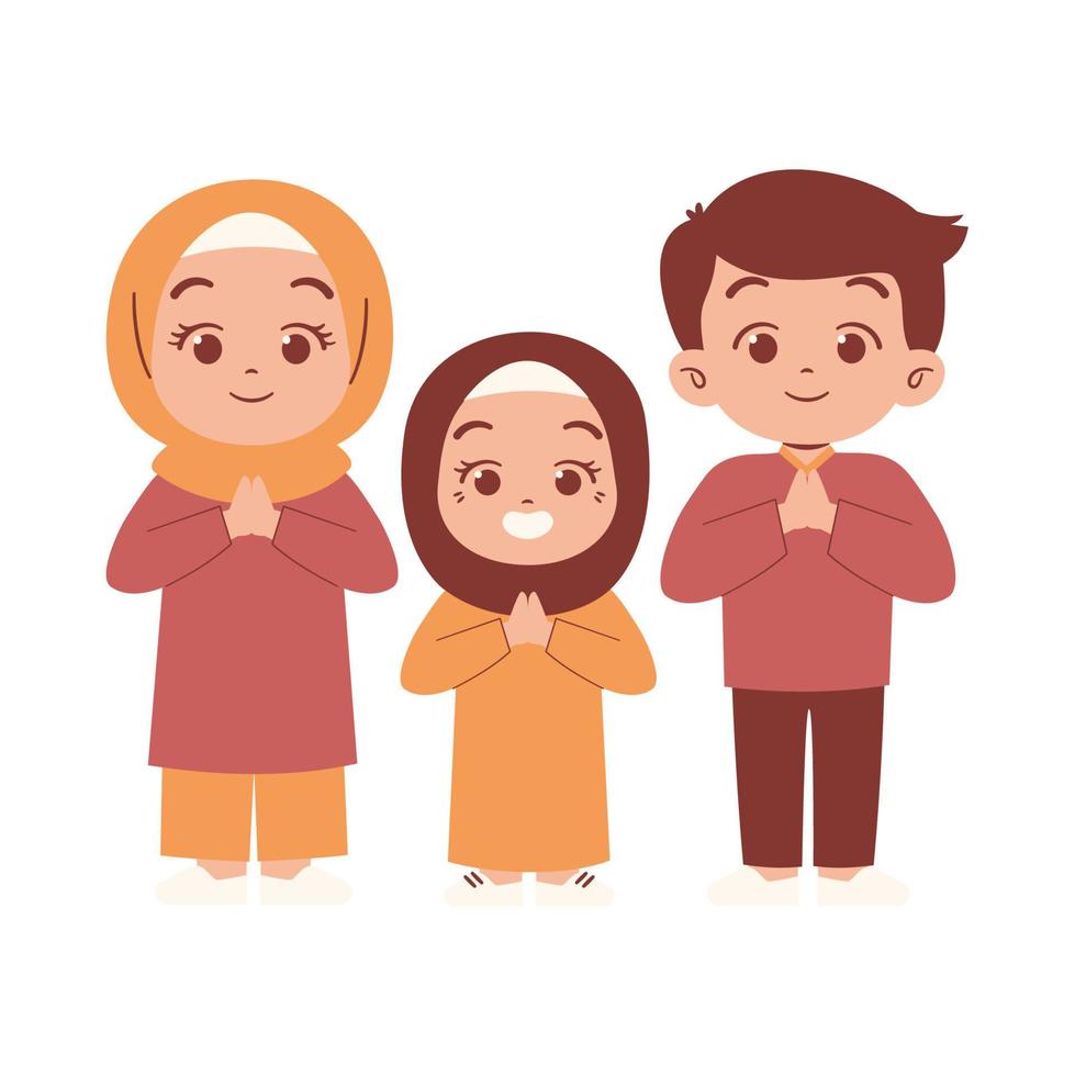famiglia saluto per Ramadan vettore
