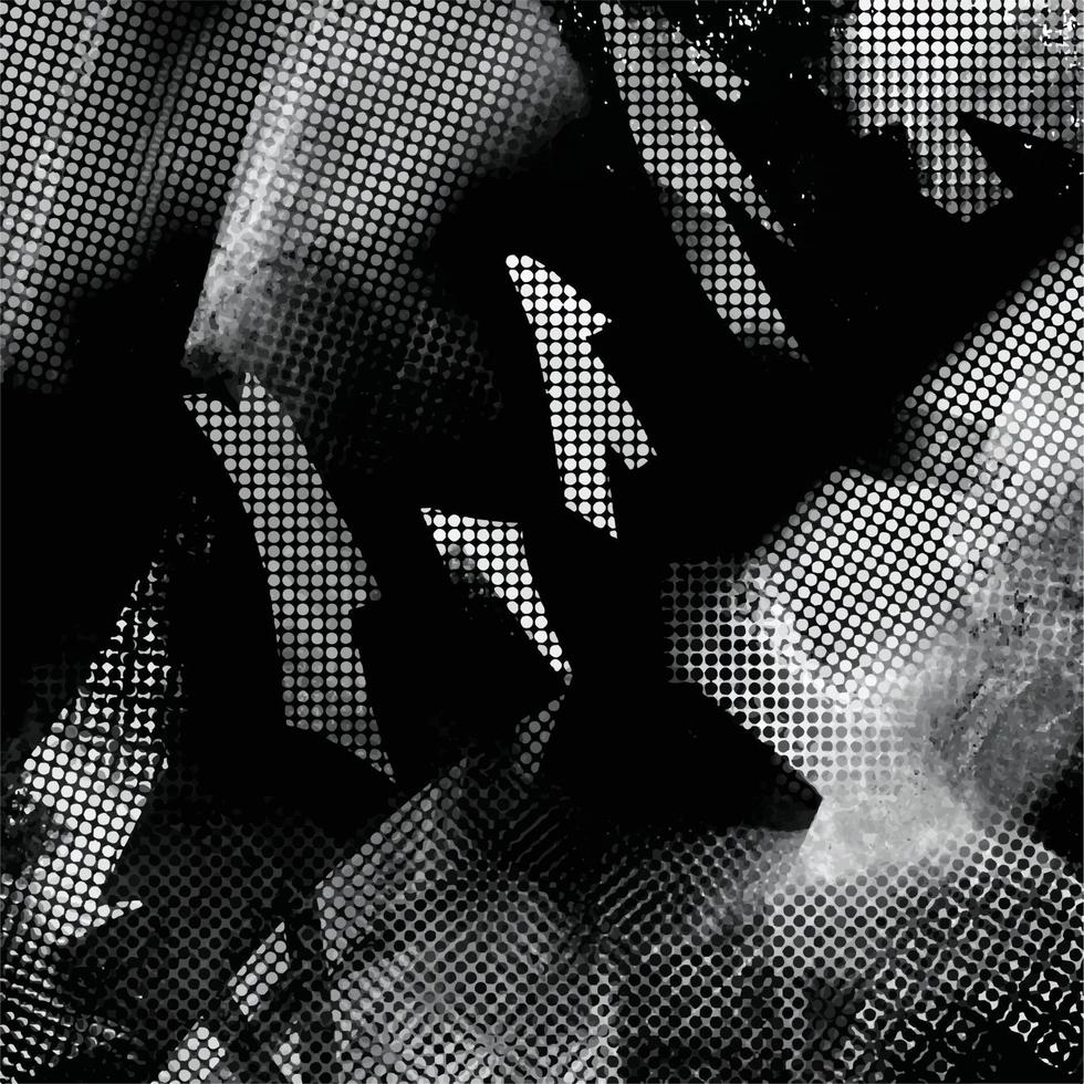nero e bianca astratto spazzola strutturato polka puntini decorazione vettore sfondo isolato su piazza modello per sociale media modello, carta e tessile sciarpa Stampa, involucro carta, manifesto.