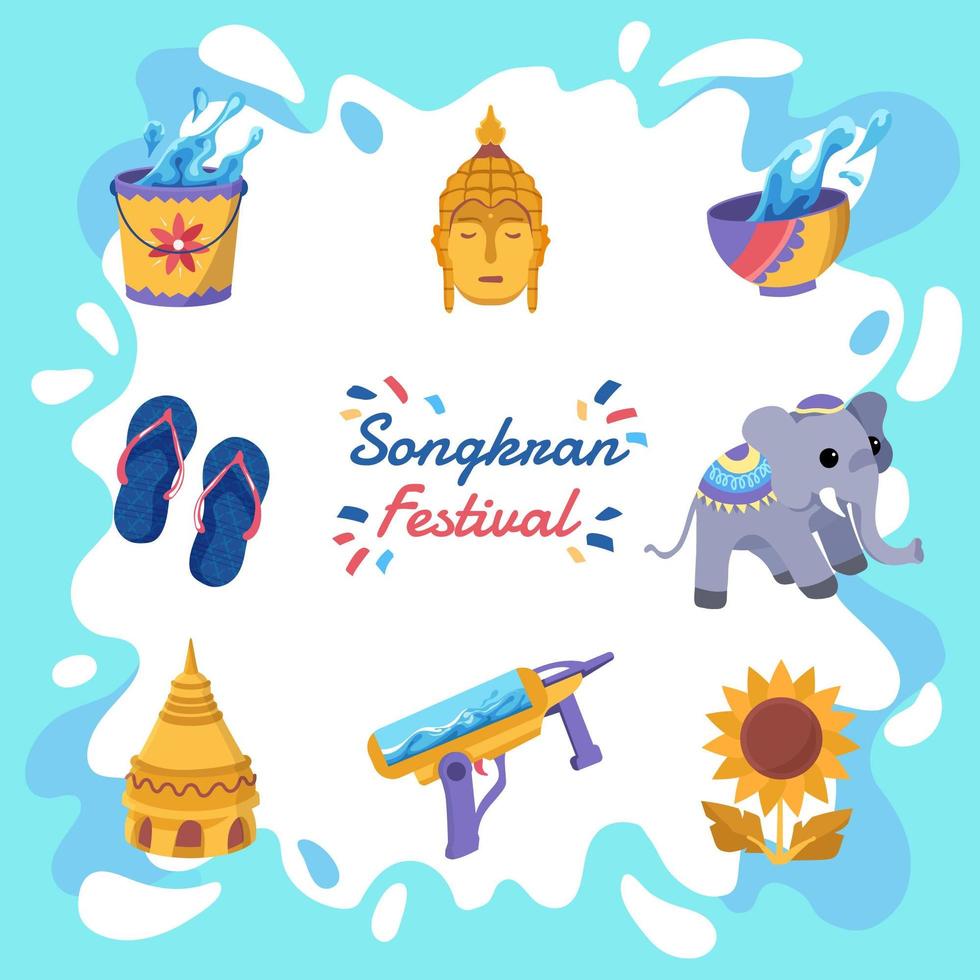 icona del festival di songkran vettore