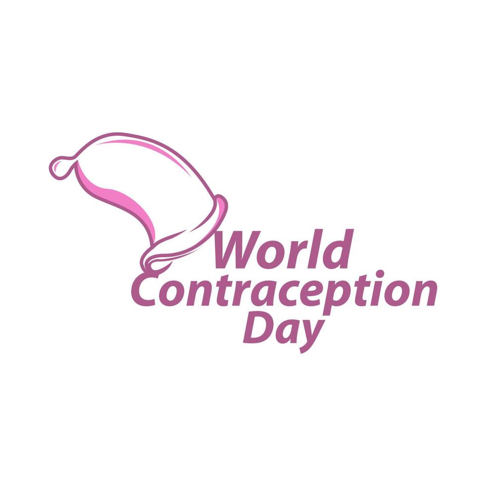 mondo contraccezione giorno lettera con preservativo nel piatto stile. vacanze in giro il mondo di contraccezione giorno. vettore illustrazione eps.10