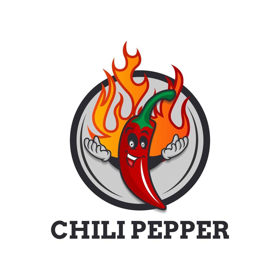 rosso caldo chili Pepe personaggio con ardente fiamme illustrazione di un' divertente cartone animato rosso caldo chili Pepe Spezia, con ardente fiamme per messicano e Sud americano cibo ricetta vettore