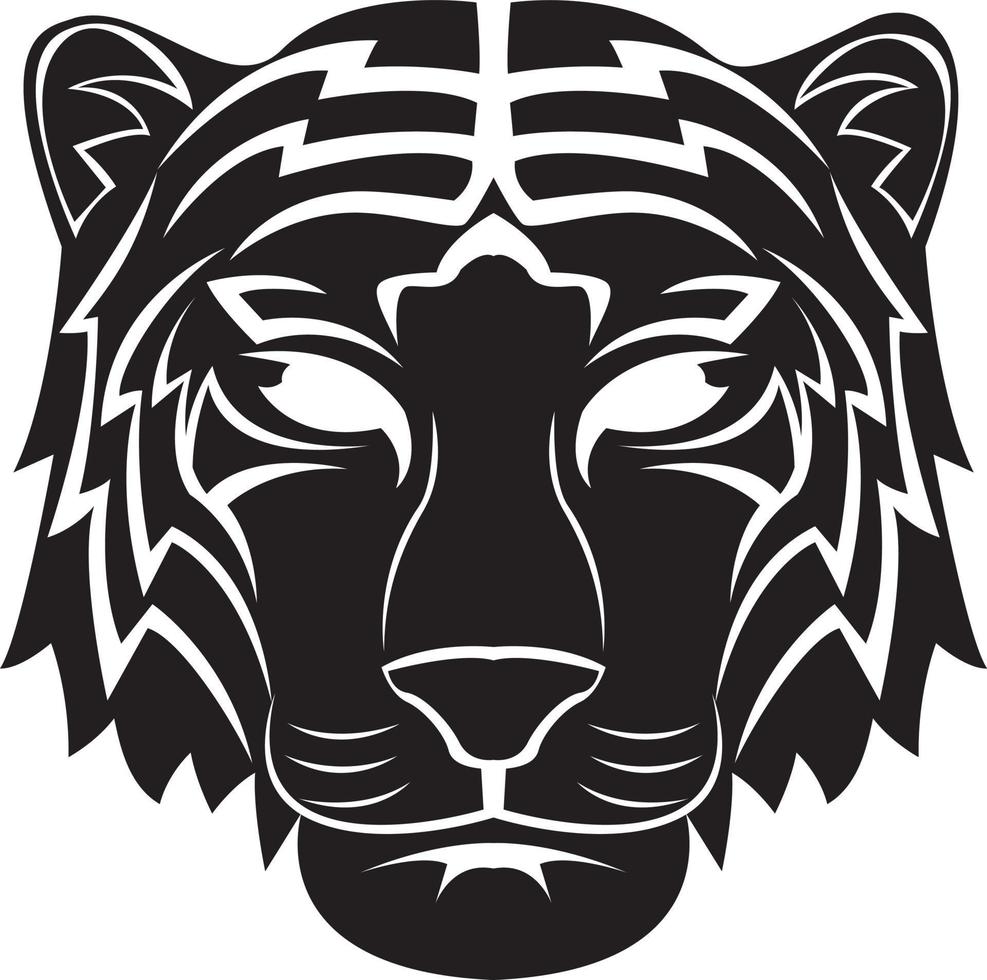 illustrazione del tatuaggio testa di tigre vettore