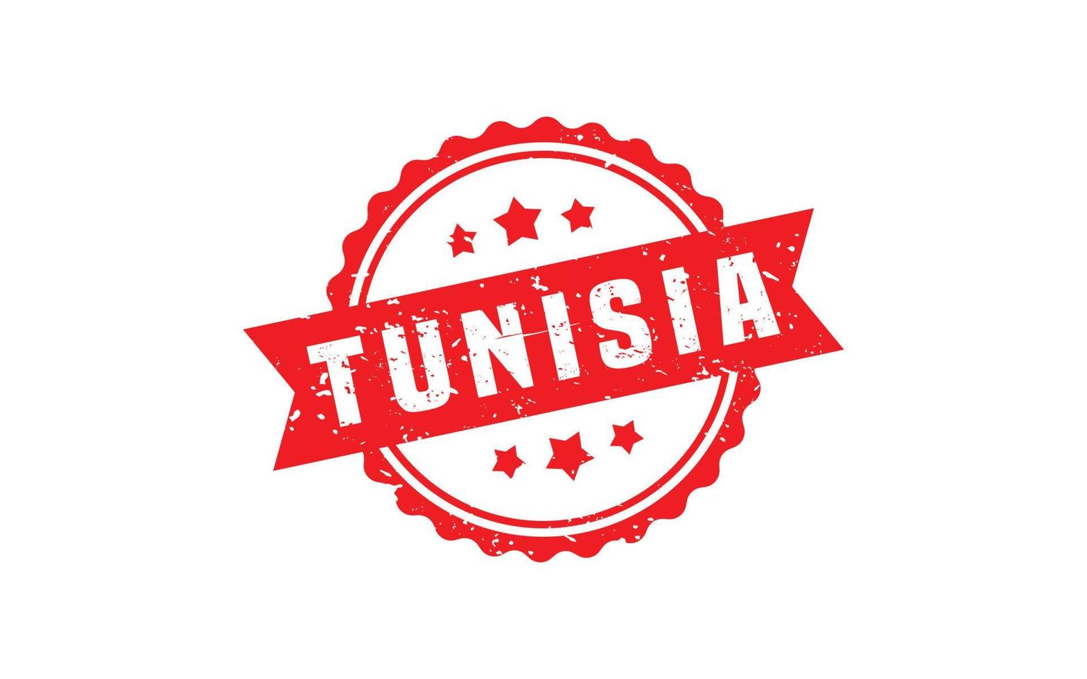tunisia francobollo gomma da cancellare con grunge stile su bianca sfondo vettore
