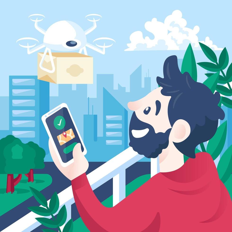 spedizione di prodotti senza contatto con droni vettore