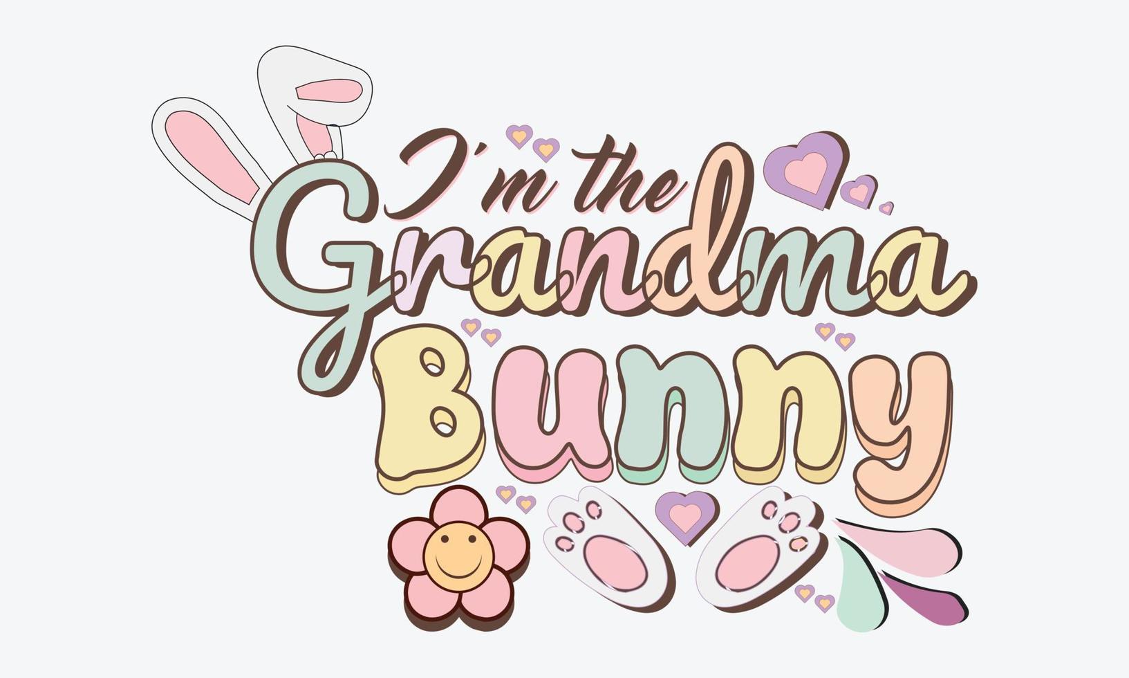 io sono il nonna coniglietto Pasqua svg disegno, Pasqua tagliare file. bene per maglietta, tazza, rottame prenotazione, regalo vettore