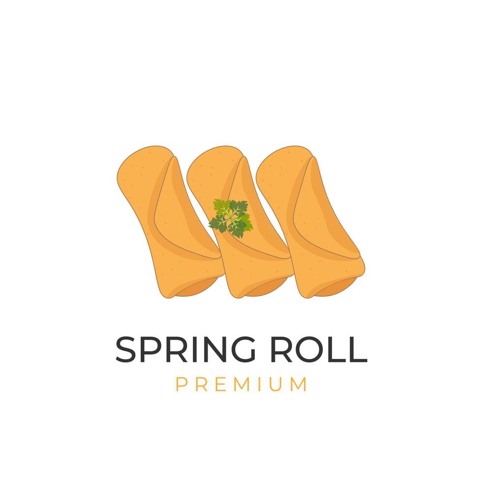 semplice illustrazione logo delizioso primavera rotolo lumpia vettore