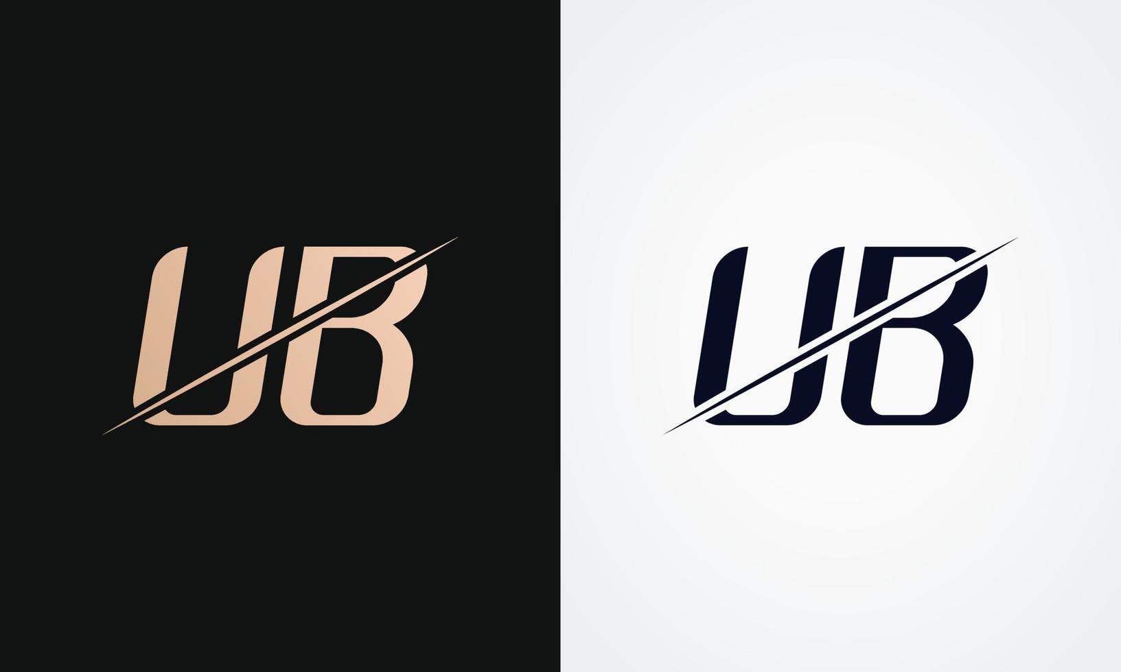 ub lettera logo design vettore modello. oro e nero lettera ub logo design