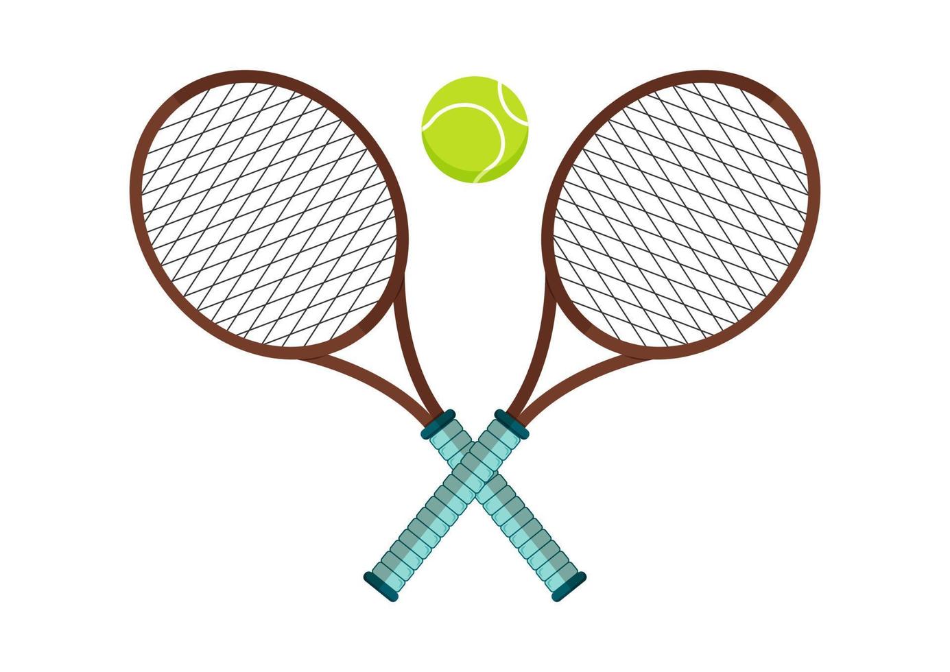 tennis racchette con tennis palla isolato su bianca sfondo vettore