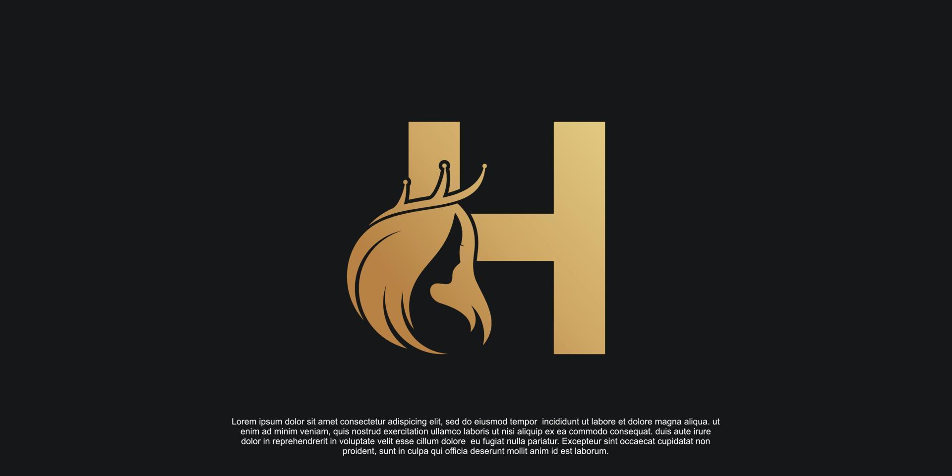 lettera logo h con bellezza unico concetto premio vettore
