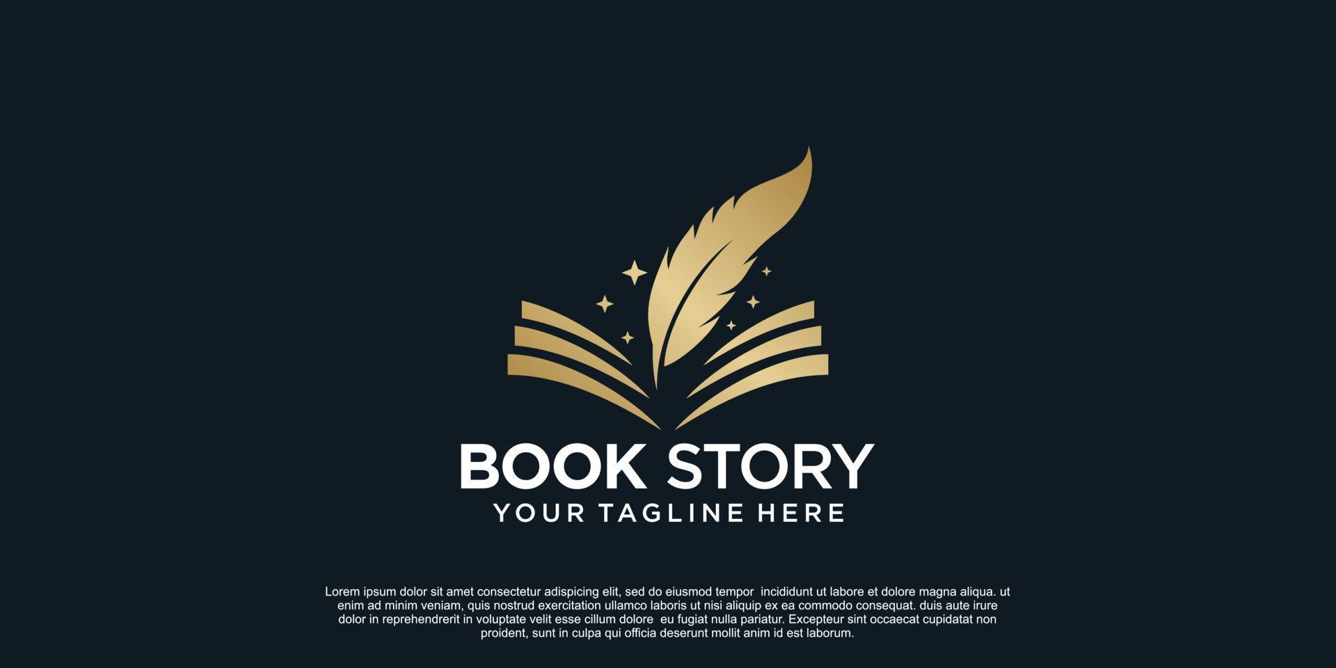 libro storia logo design con semplice concetto premio vettore parte 3