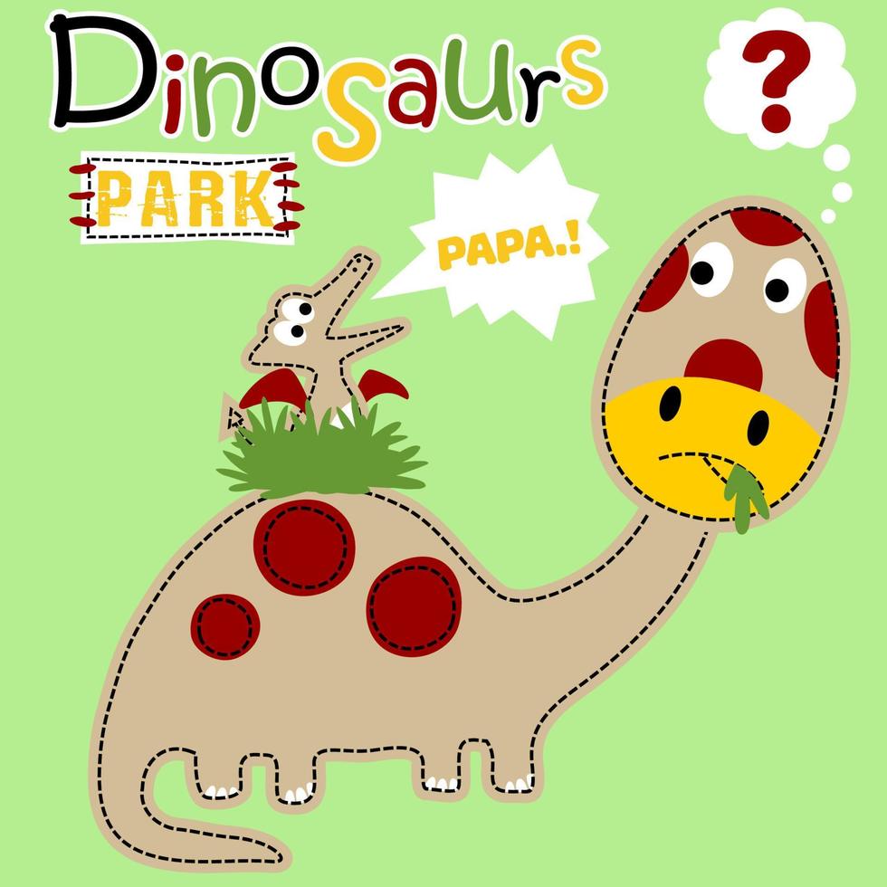vettore cartone animato di divertente dinosauri illustrazione