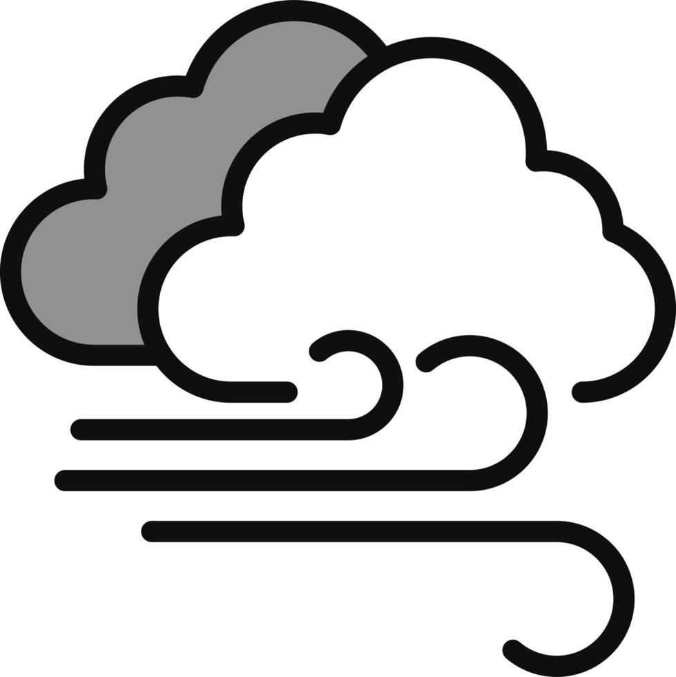 nuvoloso ventoso vettore icona