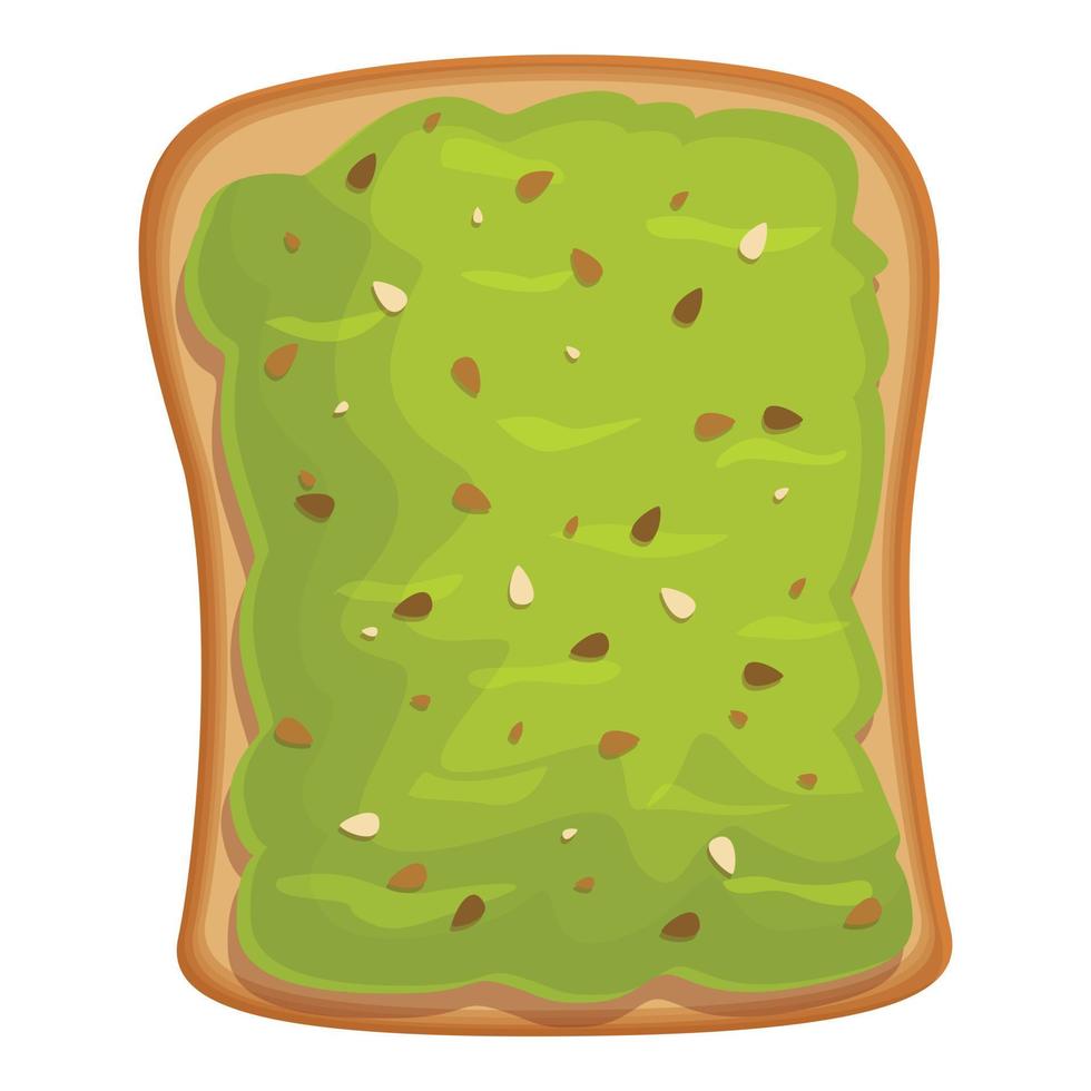 avocado crostini icona cartone animato vettore. pane cibo vettore