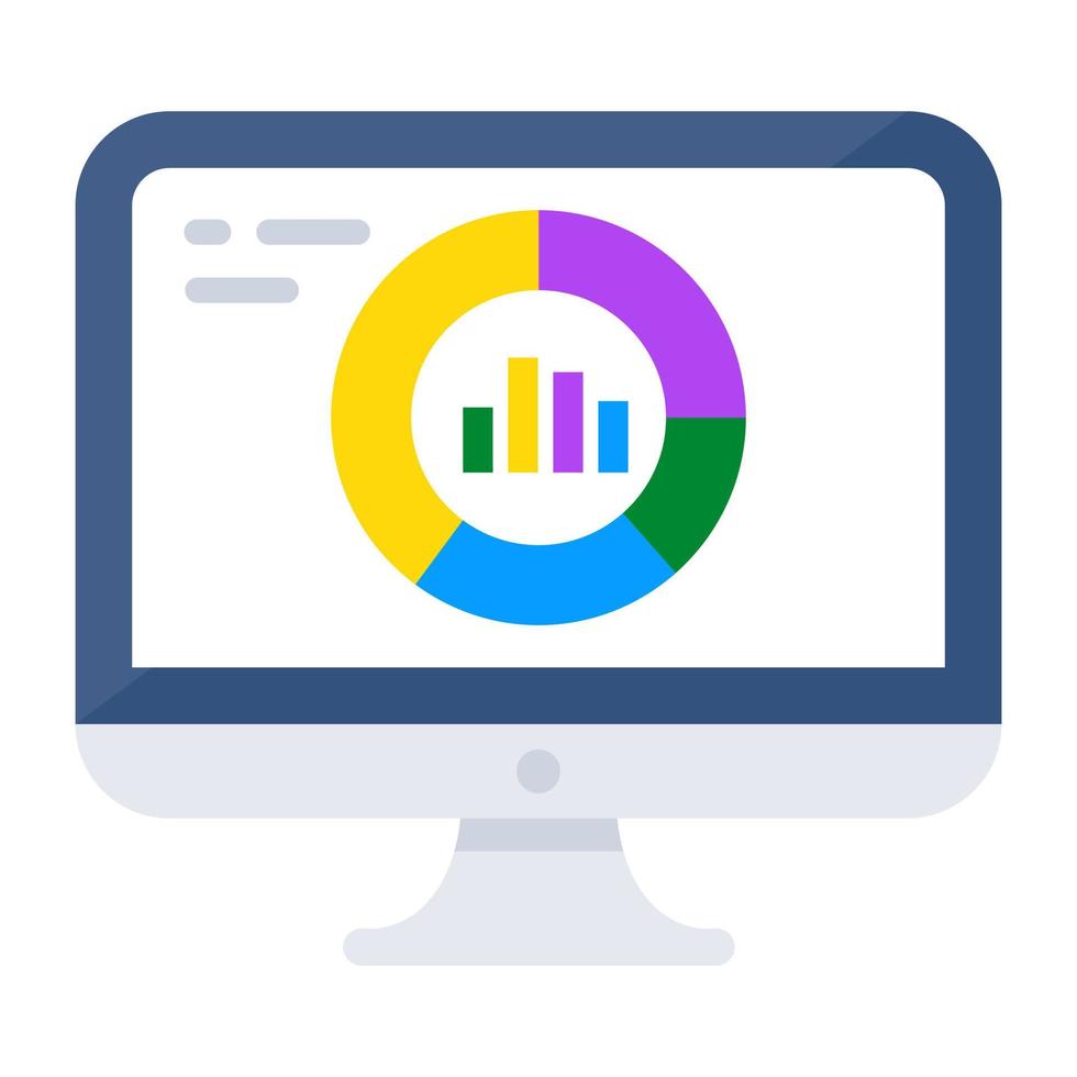 colorato design icona di in linea statistica vettore