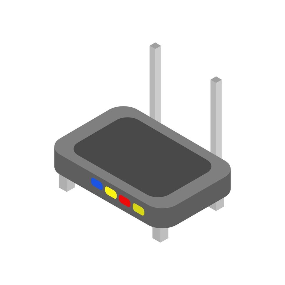 router isometrico illustrato su sfondo bianco vettore