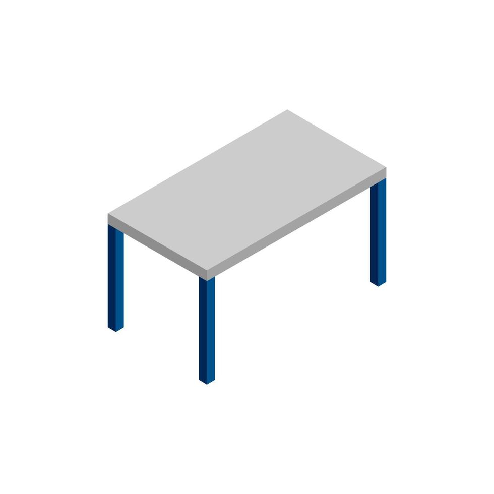 scrivania isometrica illustrata su sfondo bianco vettore