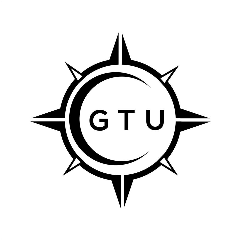 gtu astratto tecnologia cerchio ambientazione logo design su bianca sfondo. gtu creativo iniziali lettera logo. vettore