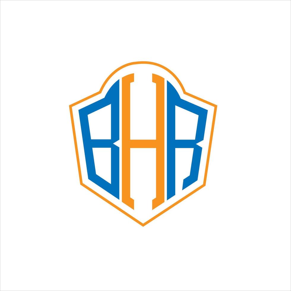 bhr astratto monogramma scudo logo design su bianca sfondo. bhr creativo iniziali lettera logo. vettore