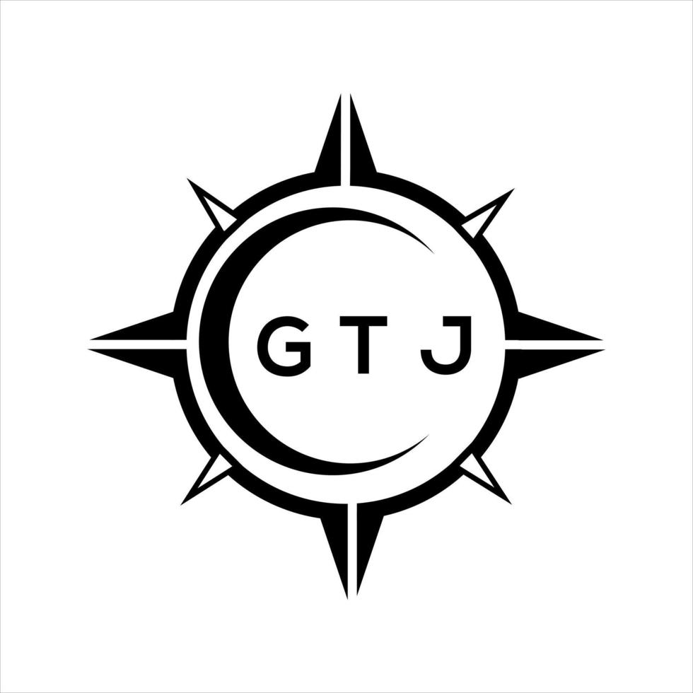 gtj astratto tecnologia cerchio ambientazione logo design su bianca sfondo. gtj creativo iniziali lettera logo. vettore