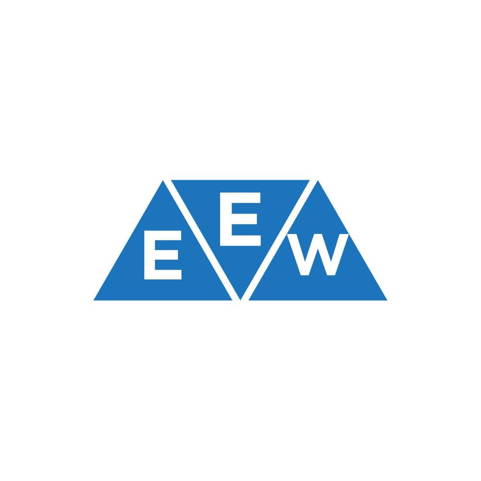 eow triangolo forma logo design su bianca sfondo. eow creativo iniziali lettera logo concetto. vettore