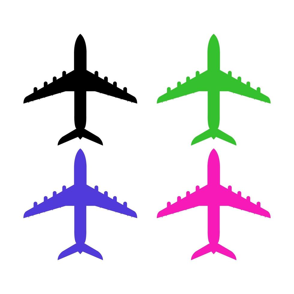 set di aeroplani su sfondo bianco vettore