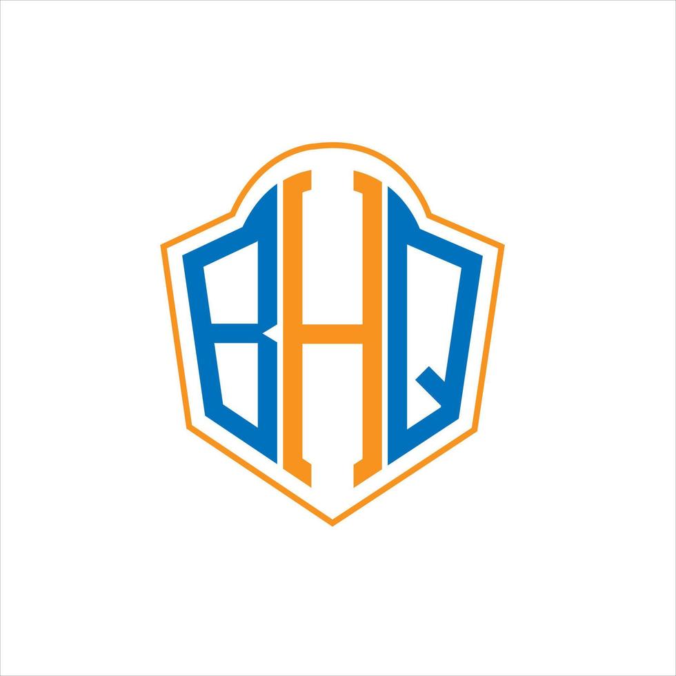 bhq astratto monogramma scudo logo design su bianca sfondo. bhq creativo iniziali lettera logo. vettore