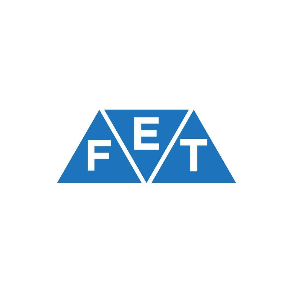 eft triangolo forma logo design su bianca sfondo. eft creativo iniziali lettera logo concetto. vettore