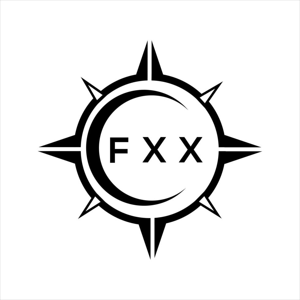 fxx astratto tecnologia cerchio ambientazione logo design su bianca sfondo. fxx creativo iniziali lettera logo. vettore