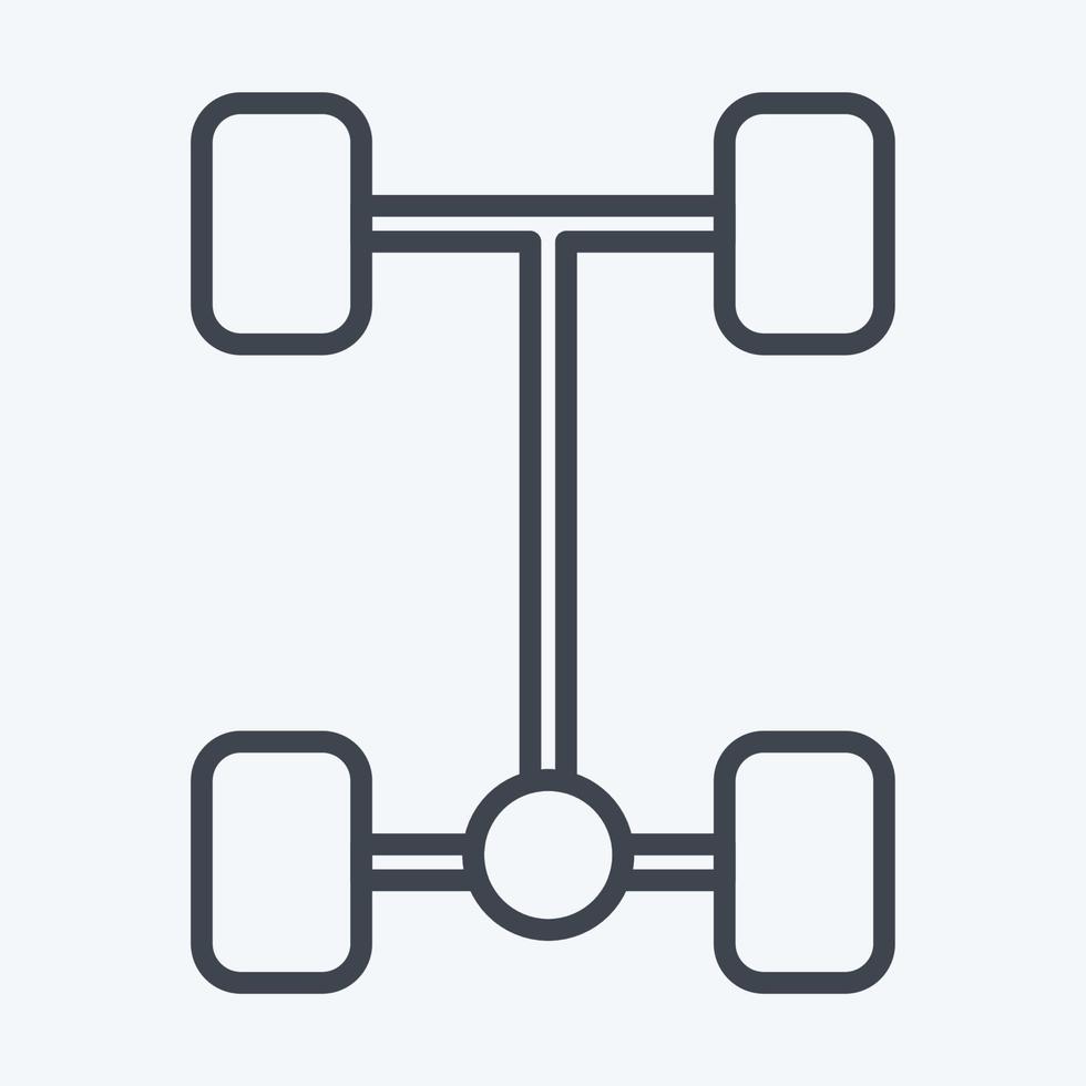 icona addominali. relazionato per auto servizio simbolo. linea stile. riparare. motore. semplice illustrazione vettore