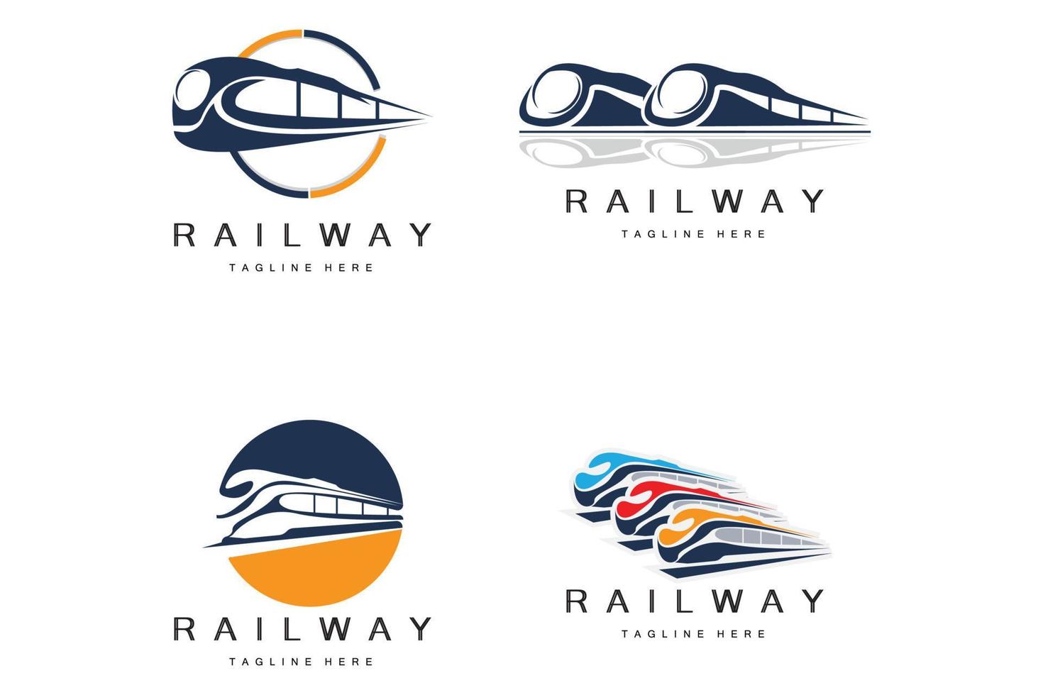 treno logo design. veloce treno traccia vettore, veloce trasporto veicolo illustrazione, design in forma locomotiva Ferrovia azienda terra mezzi di trasporto e veloce consegna vettore