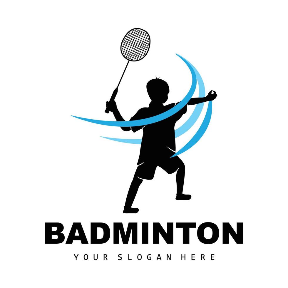 badminton logo, sport ramo disegno, vettore astratto badminton Giocatori silhouette collezione